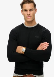 Superdry Rundhalspullover ESSENTIAL SLIM FIT CREW JUMPER Schwarz