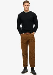 Superdry Rundhalspullover ESSENTIAL SLIM FIT CREW JUMPER Schwarz