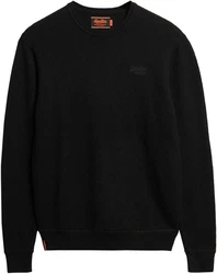 Superdry Rundhalspullover ESSENTIAL SLIM FIT CREW JUMPER Schwarz