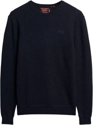 Superdry Rundhalspullover ESSENTIAL SLIM FIT CREW JUMPER Dunkelblau/Blau