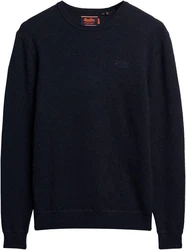 Superdry Rundhalspullover ESSENTIAL SLIM FIT CREW JUMPER Dunkelblau/Blau