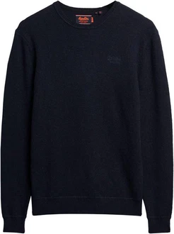 Superdry Rundhalspullover ESSENTIAL SLIM FIT CREW JUMPER Dunkelblau/Blau