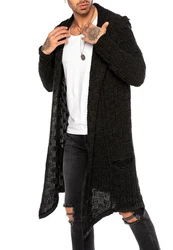RedBridge Strickjacke Langer Cardigan Schwarz/Dunkelgrau/Braun