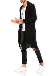 RedBridge Strickjacke Langer Cardigan Schwarz/Dunkelgrau/Braun