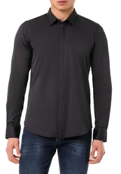 RedBridge Businesshemd Klassischer Stil Elegant Dunkelblau/Schwarz