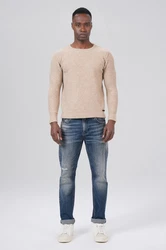 Miracle of Denim Strickpullover Herren Pullover Beige/Khaki/Blau