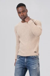 Miracle of Denim Strickpullover Herren Pullover Beige/Khaki/Blau