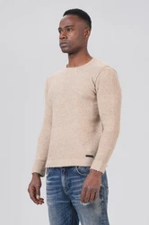Miracle of Denim Strickpullover Herren Pullover Beige/Khaki/Blau