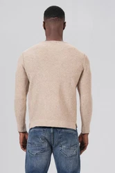 Miracle of Denim Strickpullover Herren Pullover Beige/Khaki/Blau