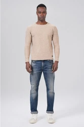 Miracle of Denim Strickpullover Herren Pullover Beige/Khaki/Blau