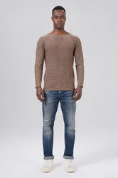 Miracle of Denim Strickpullover Men Pullover Beige/Khaki/Braun/Schwarz