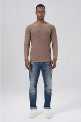 Miracle of Denim Strickpullover Men Pullover Beige/Khaki/Braun/Schwarz