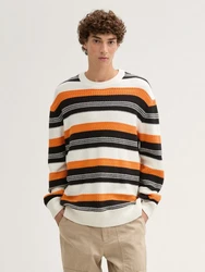 TOM TAILOR Denim Strickpullover Orange/Mischfarben/Creme/Schwarz/Gelb/Beige