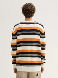 TOM TAILOR Denim Strickpullover Orange/Mischfarben/Creme/Schwarz/Gelb/Beige