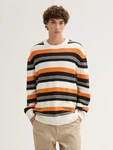 TOM TAILOR Denim Strickpullover Orange/Mischfarben/Creme/Schwarz/Gelb/Beige