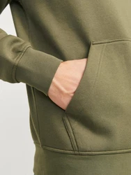 JACK & JONES Sweatshirt Hoodie JORVesterbro khaki/weiß