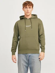 JACK & JONES Sweatshirt Hoodie JORVesterbro khaki/weiß