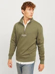 Jack & Jones Sweatshirt JORVESTERBRO SWEAT QUARTER ZIP HN NOOS oliv / offwhite