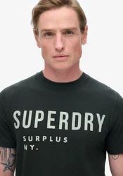 Superdry Rundhalsshirt SURPLUS GRAPHIC TSHIRT washed surplus schwarz