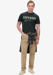 Superdry Rundhalsshirt SURPLUS GRAPHIC TSHIRT washed surplus schwarz