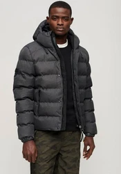 Superdry Steppjacke HOODED TWEED SPORTS PUFFER JKT grau
