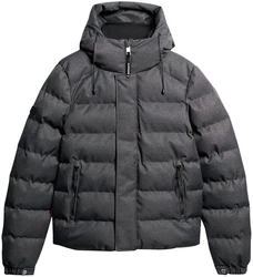 Superdry Steppjacke HOODED TWEED SPORTS PUFFER JKT grau