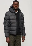 Superdry Steppjacke HOODED TWEED SPORTS PUFFER JKT grau