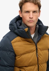 Superdry Steppjacke Hood Colour Block Sport Puffer Farbig