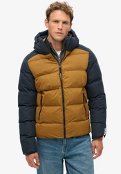 Superdry Steppjacke Hood Colour Block Sport Puffer Farbig