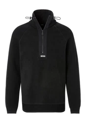 BOSS V-Ausschnitt Pullover Zartic mit Reißverschluss Grün