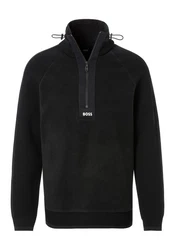 BOSS V-Ausschnitt Pullover Zartic mit Reißverschluss Grün