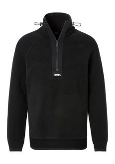BOSS V-Ausschnitt Pullover Zartic mit Reißverschluss Grün