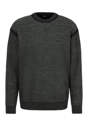 BOSS ORANGE Strickpullover Kluna Dunkelgrau/Grau/Dunkelgrün/Schwarz