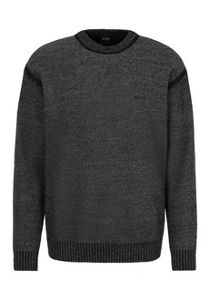 BOSS ORANGE Strickpullover Kluna Dunkelgrau/Grau/Dunkelgrün/Schwarz