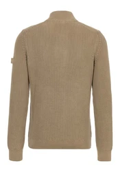Joop Jeans Strickpullover Henrio mit Reißverschluss Braun/Khaki/Beige