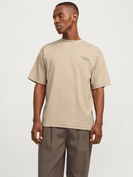 Jack & Jones Rundhalsshirt JPRBLACHAD BRANDING SS CREW NECK TEE Khaki/Braun/Beige