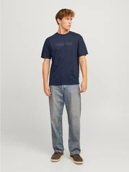 Jack & Jones T-Shirt JORFREDERIKSBERG TEE SS CREW NECK Dunkelblau