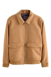 Next Hemdjacke mit Reißverschluss (1-St) Braun/Beige