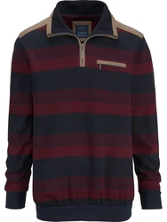Babista Sweatshirt RAVINO mit Troyerkragen Dunkelrot/Bordeaux/Rot/Dunkelblau