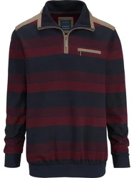 Babista Sweatshirt RAVINO mit Troyerkragen Dunkelrot/Bordeaux/Rot/Dunkelblau