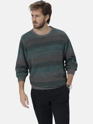 Babista Strickpullover LUNAVEST grau gestreift