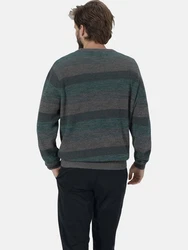 Babista Strickpullover LUNAVEST grau gestreift