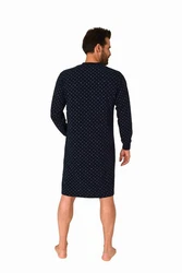Normann Pyjama Herren langarm Nachthemd Dunkelblau/Blau/Hellblau/Lila