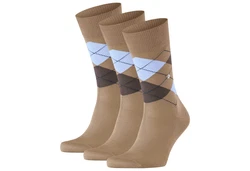 Burlington Kurzsocken Herren Socken 3er Pack - Manchester Beige/Khaki/Grau/Braun