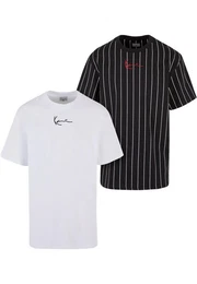 T-Shirt Herren KM222-101-1 KK 2-Pack Pinstripe + Essential Tee (1-tlg)