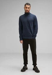 STREET ONE Rollkragenpullover Dunkelblau/Blau