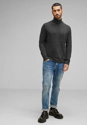 STREET ONE Rollkragenpullover Dunkelgrau/Grau