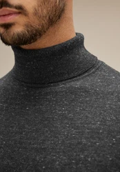 STREET ONE Rollkragenpullover Dunkelgrau/Grau