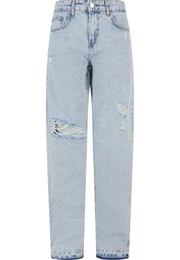 Bequeme Jeans Herren 2Y Destroyed Straight Fit Jeans