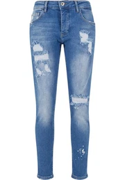 Bequeme Jeans Herren 2Y Destroyed Cropped Skinny Denim